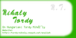 mihaly tordy business card